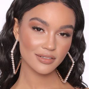 Fashion Nova - Gold Diamond Fashion Earrings